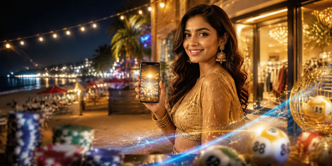 Blue and gold themed lottery tickets in India